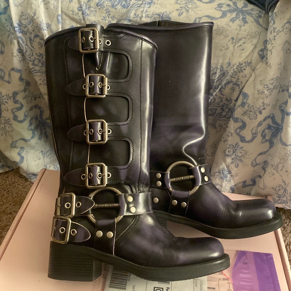 Miu miu buckle boots 37